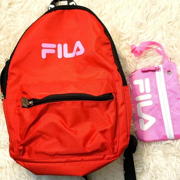 fila backpack mini red Fila Mini Backpack with small Bag
